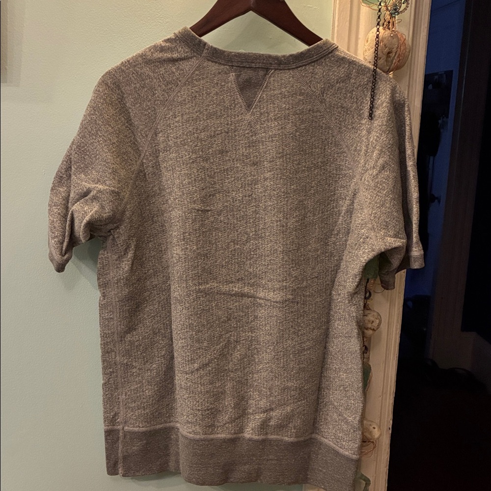 Gray Short Sleeve Sweatshirt Velva Sheer - Picture 6 of 7